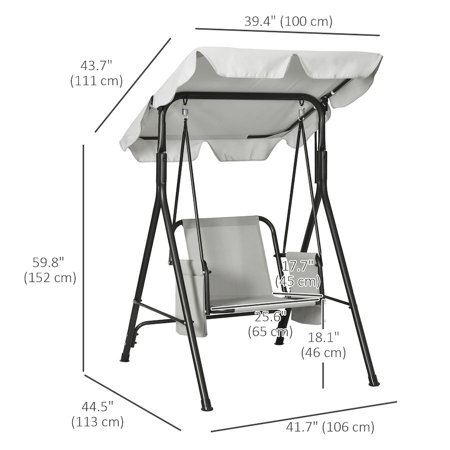 Image 988347_ALTMORE2.jpg, Product 988-347 / Price $165.99, Outsunny 1-Seat Patio Swing Chair with Adjustable Canopy and Cushions from Outsunny on TSC.ca's Home & Garden department