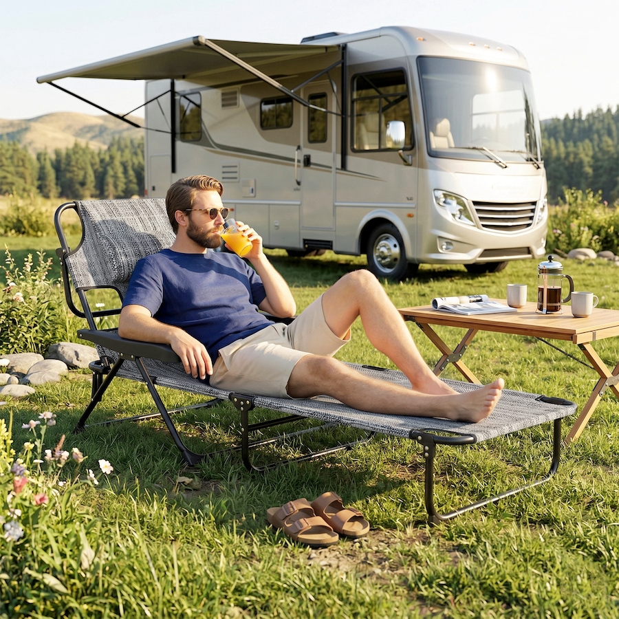 Image 988350_ALTMORE15.jpg, Product 988-350 / Price $104.99, Outsunny Folding Lounge Chair w/ Reclining Back, Tanning Chair, Mixed Grey from Outsunny on TSC.ca's Home & Garden department