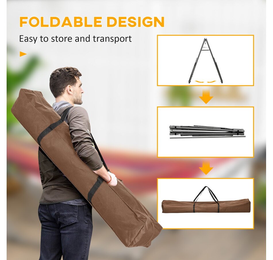 Image 988352_ALTMORE4.jpg, Product 988-352 / Price $109.99, Outsunny 2-in-1 Steel Hammock Stand, Foldable Hammock Net Stand, Black from Outsunny on TSC.ca's Home & Garden department