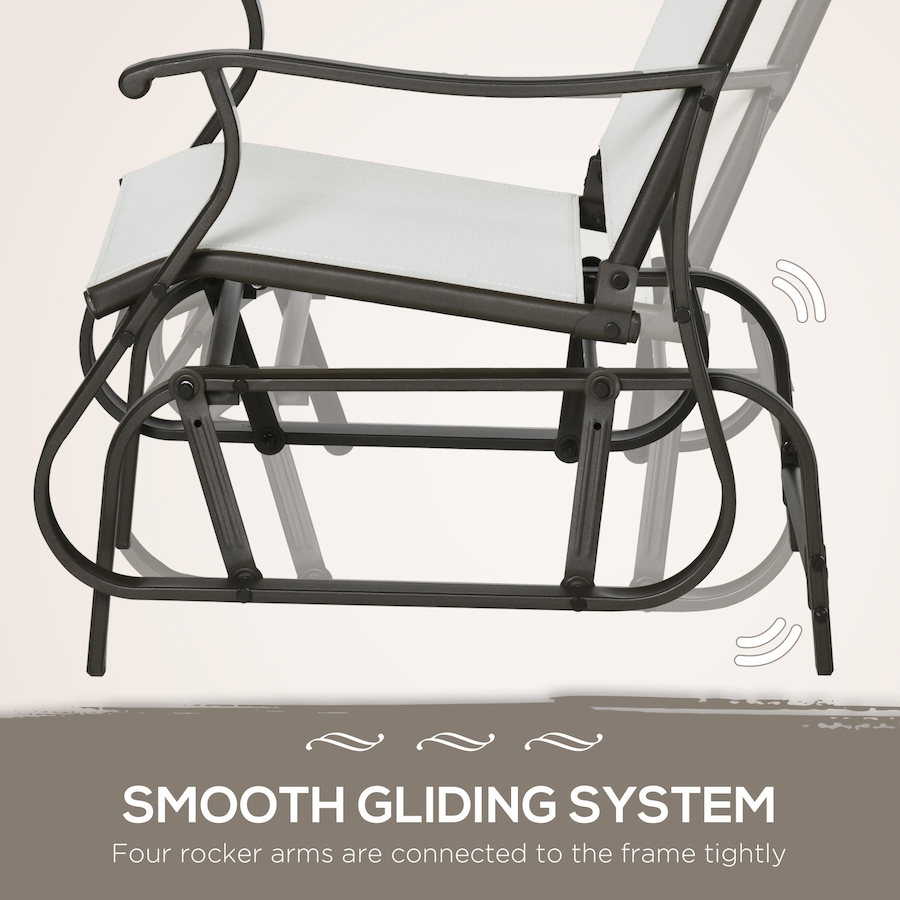 Image 988358_ALTMORE5.jpg, Product 988-358 / Price $219.99, Outsunny 3PCs Glider Rocking Chairs with Table for Patio Garden Cream White from Outsunny on TSC.ca's Home & Garden department