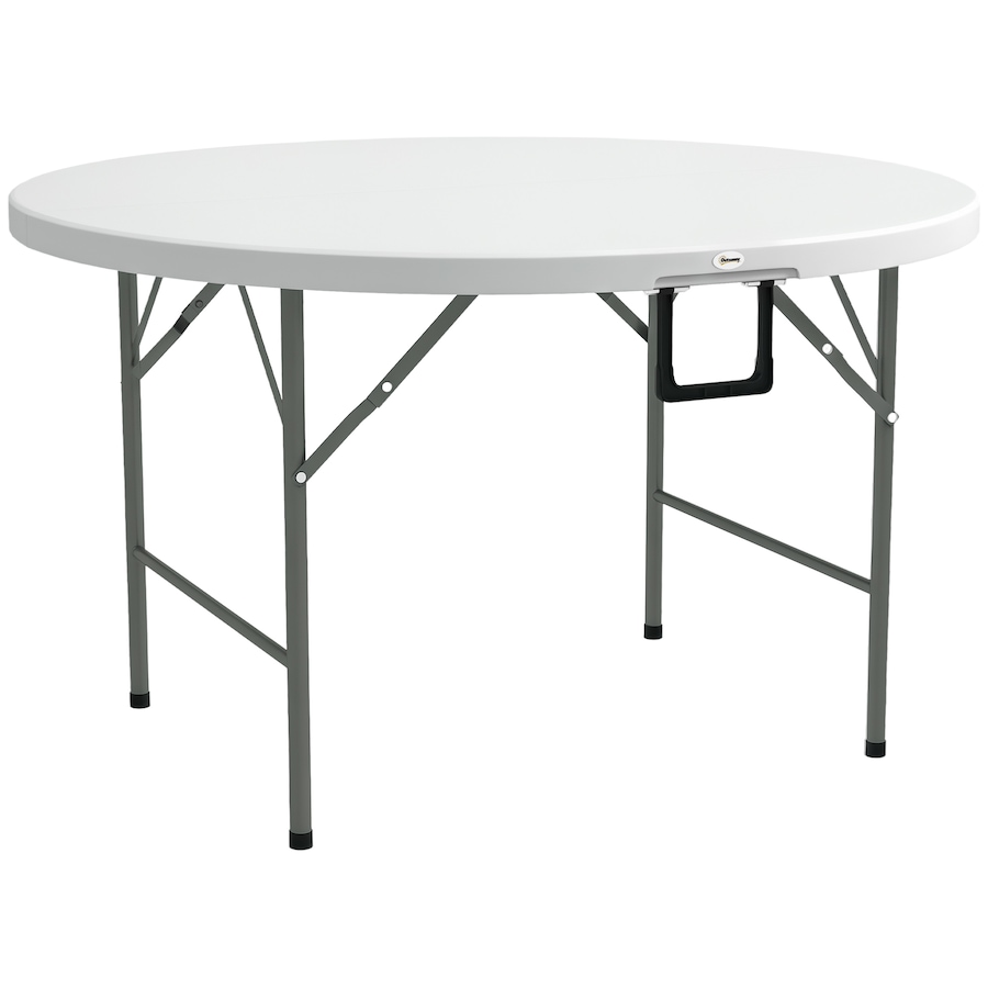 Image 988364.jpg, Product 988-364 / Price $153.99, Outsunny Folding Patio Table Outdoor HDPE Round Picnic Table for 6, White from Outsunny on TSC.ca's Home & Garden department