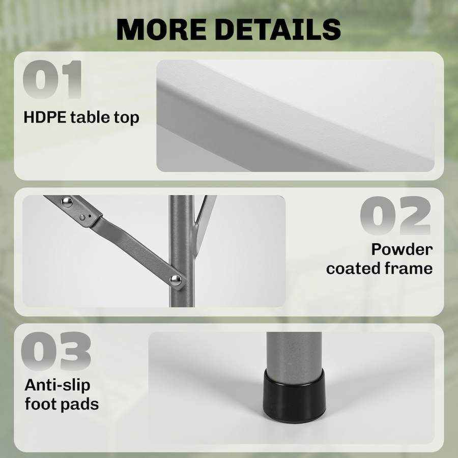 Image 988364_ALTMORE12.jpg, Product 988-364 / Price $153.99, Outsunny Folding Patio Table Outdoor HDPE Round Picnic Table for 6, White from Outsunny on TSC.ca's Home & Garden department