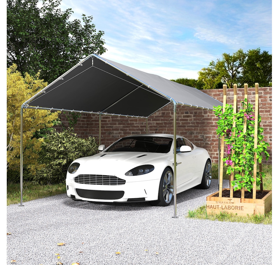 Image 988374_ALTMORE8.jpg, Product 988-374 / Price $229.99, Outsunny 10'x20' Carport Heavy Duty Galvanized Car Canopy, Grey from Outsunny on TSC.ca's Home & Garden department