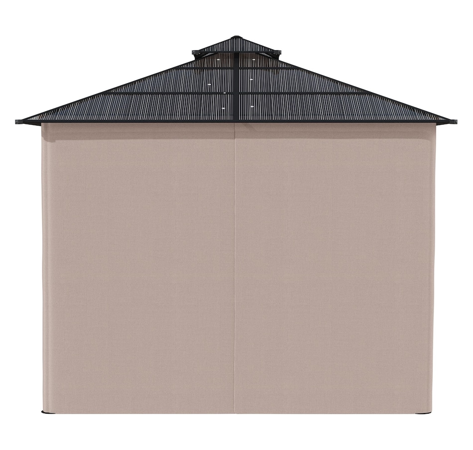 Image 988375_ALTMORE7.jpg, Product 988-375 / Price $879.99, Outsunny 10' x 10' Double Roof Hardtop Gazebo with Nettings Curtains Khaki from Outsunny on TSC.ca's Home & Garden department