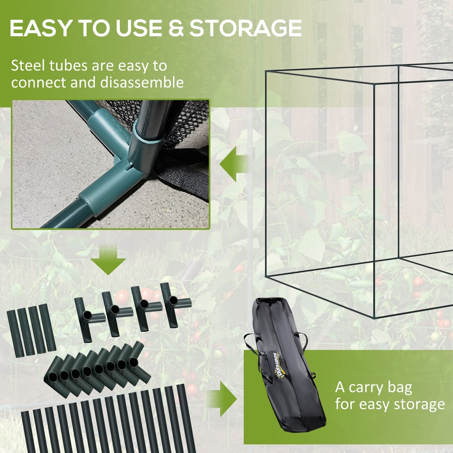 Image 988377_ALTMORE4.jpg, Product 988-377 / Price $61.99, Outsunny 6.5 x 3.3ft Crop Cage, Zippered Door Plant Protection Tent Black from Outsunny on TSC.ca's Home & Garden department