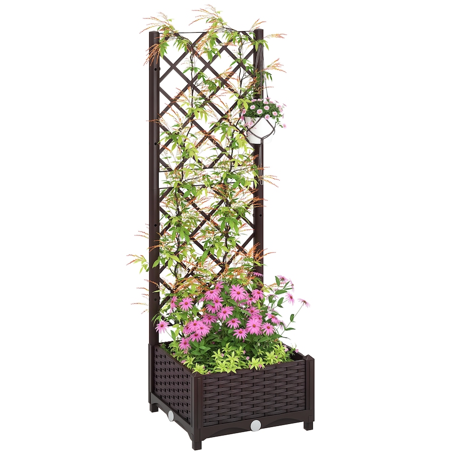 Image 988379.jpg, Product 988-379 / Price $59.99, Outsunny Plastic Raised Bed, Garden Box with Trellis, 16" x 16" x 48" from Outsunny on TSC.ca's Home & Garden department