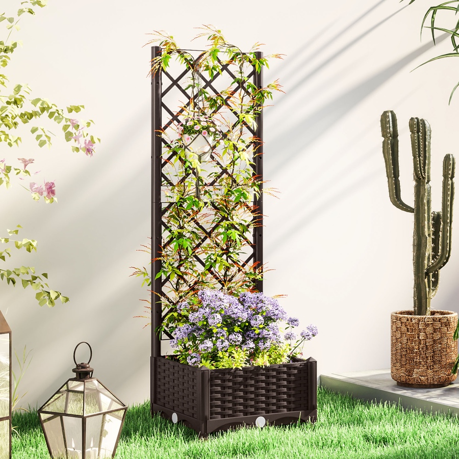 Image 988379_ALTMORE1.jpg, Product 988-379 / Price $59.99, Outsunny Plastic Raised Bed, Garden Box with Trellis, 16" x 16" x 48" from Outsunny on TSC.ca's Home & Garden department