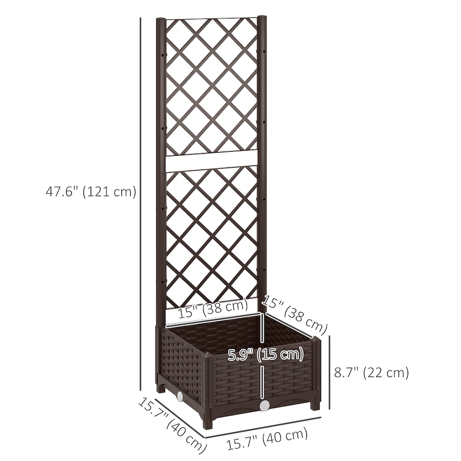 Image 988379_ALTMORE2.jpg, Product 988-379 / Price $59.99, Outsunny Plastic Raised Bed, Garden Box with Trellis, 16" x 16" x 48" from Outsunny on TSC.ca's Home & Garden department