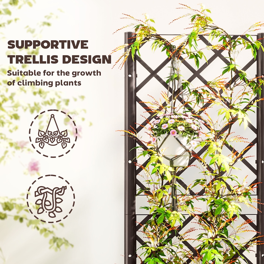 Image 988379_ALTMORE3.jpg, Product 988-379 / Price $59.99, Outsunny Plastic Raised Bed, Garden Box with Trellis, 16" x 16" x 48" from Outsunny on TSC.ca's Home & Garden department