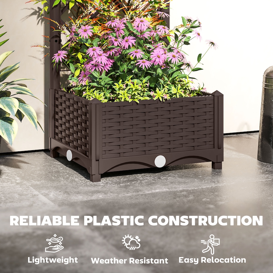 Image 988379_ALTMORE4.jpg, Product 988-379 / Price $59.99, Outsunny Plastic Raised Bed, Garden Box with Trellis, 16" x 16" x 48" from Outsunny on TSC.ca's Home & Garden department