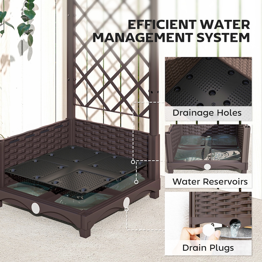 Image 988379_ALTMORE5.jpg, Product 988-379 / Price $59.99, Outsunny Plastic Raised Bed, Garden Box with Trellis, 16" x 16" x 48" from Outsunny on TSC.ca's Home & Garden department