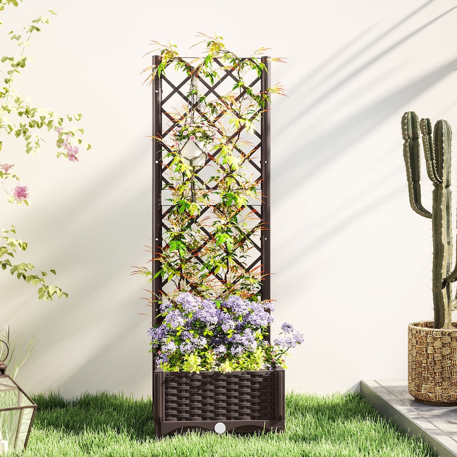 Image 988379_ALTMORE7.jpg, Product 988-379 / Price $59.99, Outsunny Plastic Raised Bed, Garden Box with Trellis, 16" x 16" x 48" from Outsunny on TSC.ca's Home & Garden department