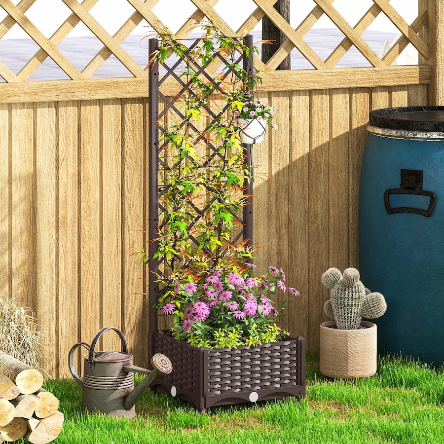 Image 988379_ALTMORE8.jpg, Product 988-379 / Price $59.99, Outsunny Plastic Raised Bed, Garden Box with Trellis, 16" x 16" x 48" from Outsunny on TSC.ca's Home & Garden department