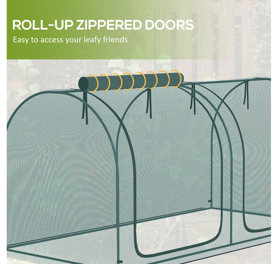 Image 988381_ALTMORE5.jpg, Product 988-381 / Price $69.99, Outsunny 8 x 3ft Crop Cage with Two Zippered Doors Dark Green from Outsunny on TSC.ca's Home & Garden department