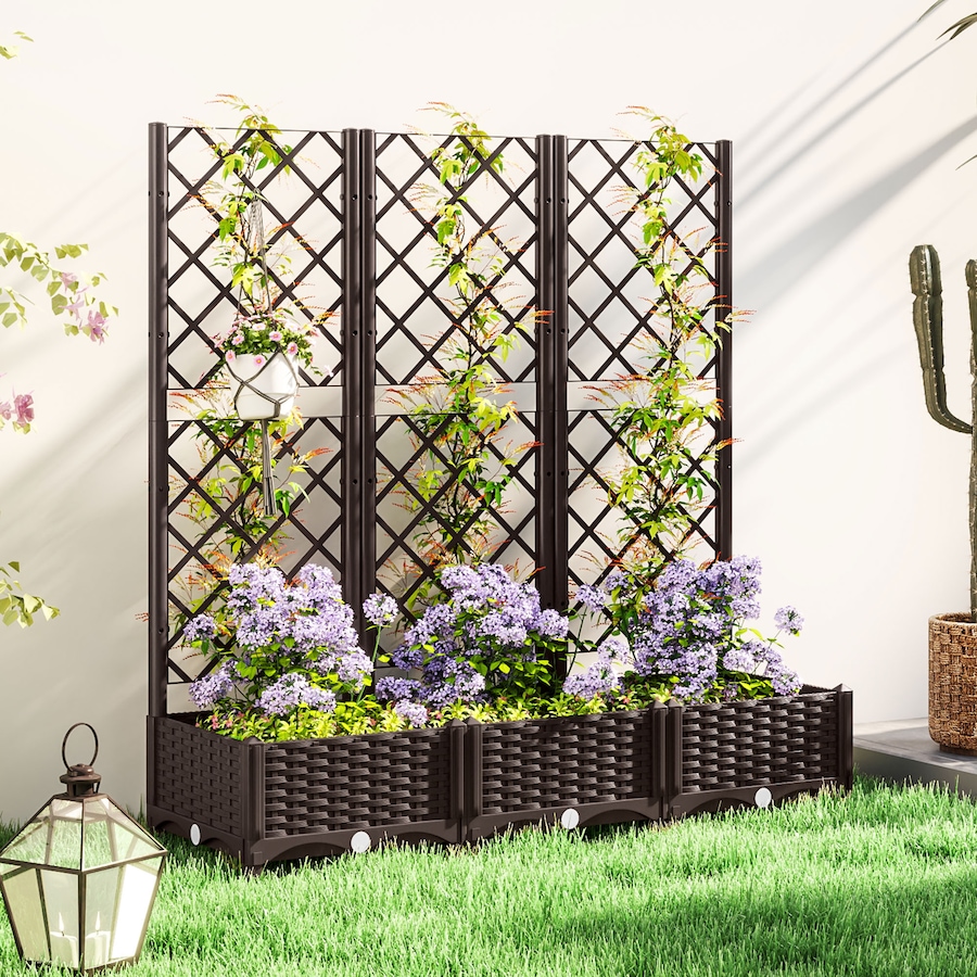 Image 988384_ALTMORE1.jpg, Product 988-384 / Price $119.99, Outsunny Plastic Raised Bed, Garden Box with Trellis, 47" x 16" x 48" from Outsunny on TSC.ca's Home & Garden department