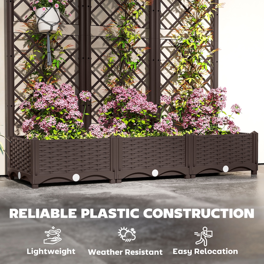 Image 988384_ALTMORE4.jpg, Product 988-384 / Price $119.99, Outsunny Plastic Raised Bed, Garden Box with Trellis, 47" x 16" x 48" from Outsunny on TSC.ca's Home & Garden department