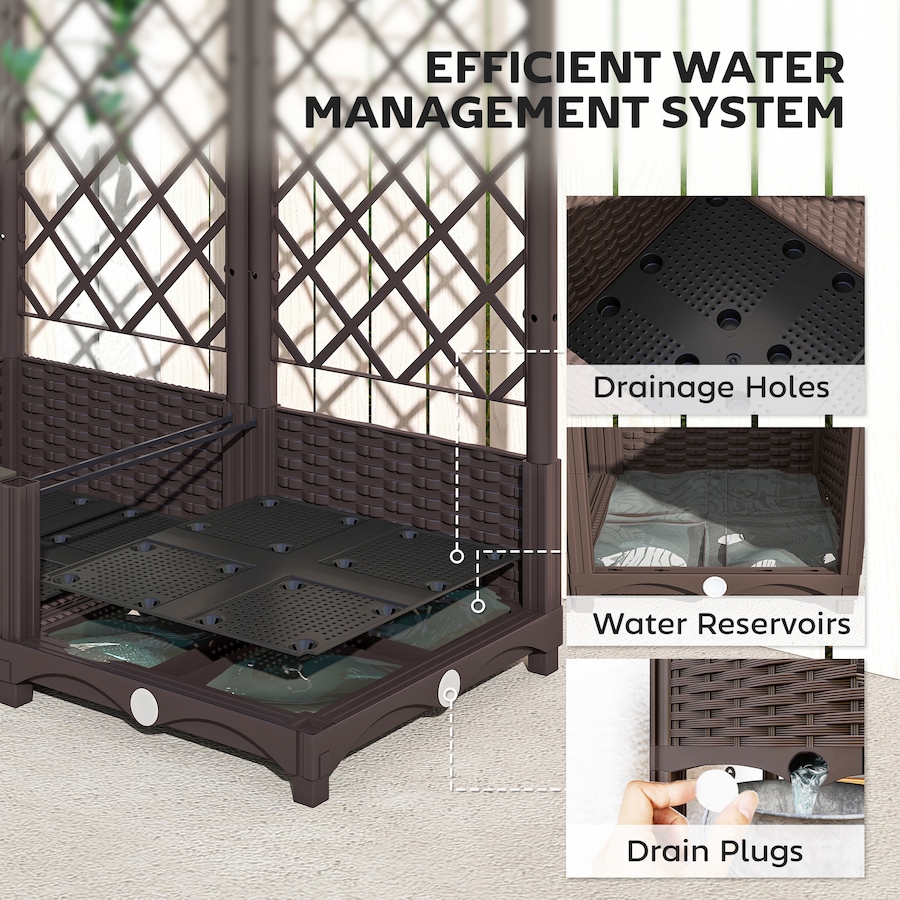 Image 988384_ALTMORE5.jpg, Product 988-384 / Price $119.99, Outsunny Plastic Raised Bed, Garden Box with Trellis, 47" x 16" x 48" from Outsunny on TSC.ca's Home & Garden department