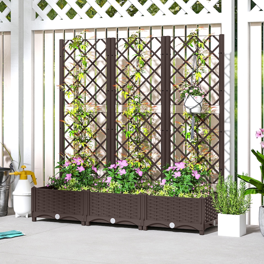 Image 988384_ALTMORE6.jpg, Product 988-384 / Price $119.99, Outsunny Plastic Raised Bed, Garden Box with Trellis, 47" x 16" x 48" from Outsunny on TSC.ca's Home & Garden department