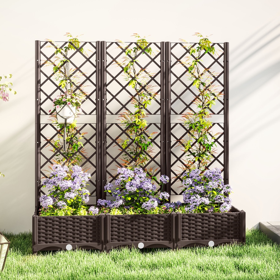 Image 988384_ALTMORE7.jpg, Product 988-384 / Price $119.99, Outsunny Plastic Raised Bed, Garden Box with Trellis, 47" x 16" x 48" from Outsunny on TSC.ca's Home & Garden department