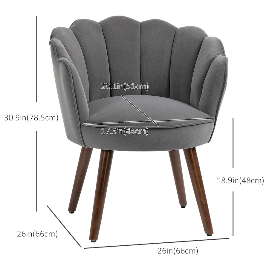 Image 988401_ALTMORE10.jpg, Product 988-401 / Price $194.99, HOMCOM Modern Velvet-Touch Fabric Accent Chair Leisure Club Chair Wood Legs from HOMCOM on TSC.ca's Home & Garden department