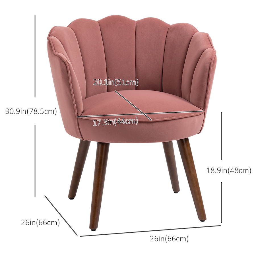 Image 988401_ALTMORE2.jpg, Product 988-401 / Price $194.99, HOMCOM Modern Velvet-Touch Fabric Accent Chair Leisure Club Chair Wood Legs from HOMCOM on TSC.ca's Home & Garden department