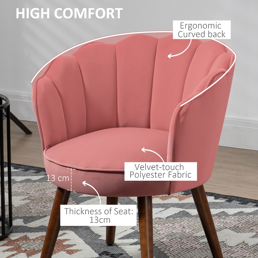 Image 988401_ALTMORE4.jpg, Product 988-401 / Price $194.99, HOMCOM Modern Velvet-Touch Fabric Accent Chair Leisure Club Chair Wood Legs from HOMCOM on TSC.ca's Home & Garden department
