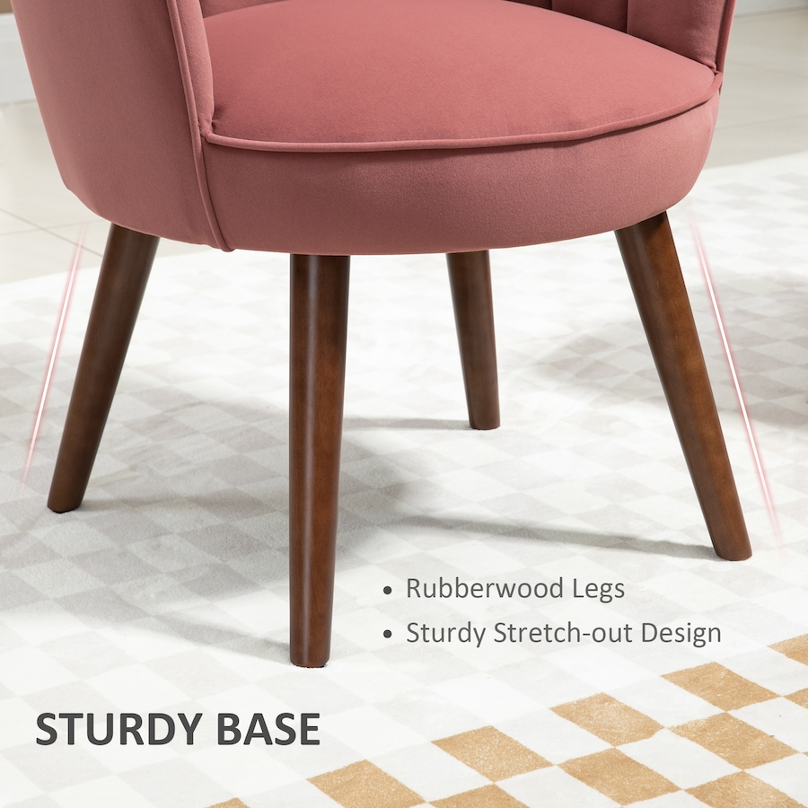 Image 988401_ALTMORE5.jpg, Product 988-401 / Price $194.99, HOMCOM Modern Velvet-Touch Fabric Accent Chair Leisure Club Chair Wood Legs from HOMCOM on TSC.ca's Home & Garden department