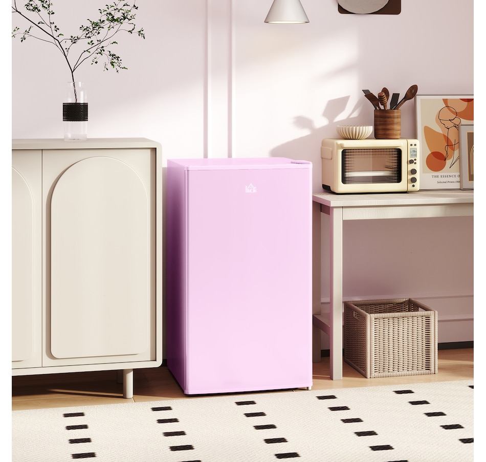 Image 988407_ALTMORE1.jpg, Product 988-407 / Price $254.99, HOMCOM Mini Fridge with Freezer Thermostat Reversible Door, Pink from HOMCOM on TSC.ca's Kitchen department