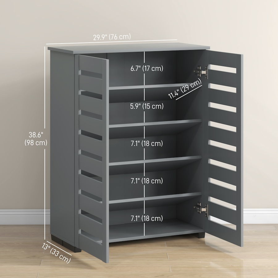 Image 988471_ALTMORE11.jpg, Product 988-471 / Price $159.99 - $172.99, HOMCOM Shoe Storage Cabinet with Slatted Doors for 15 Pairs of Shoes from HOMCOM on TSC.ca's Home & Garden department
