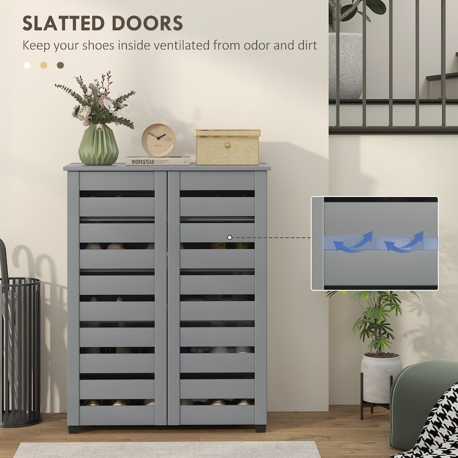 Image 988471_ALTMORE13.jpg, Product 988-471 / Price $159.99 - $172.99, HOMCOM Shoe Storage Cabinet with Slatted Doors for 15 Pairs of Shoes from HOMCOM on TSC.ca's Home & Garden department