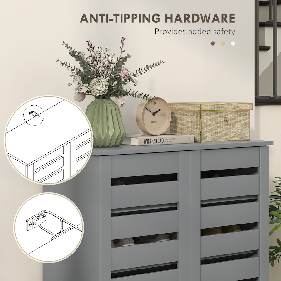 Image 988471_ALTMORE15.jpg, Product 988-471 / Price $159.99 - $172.99, HOMCOM Shoe Storage Cabinet with Slatted Doors for 15 Pairs of Shoes from HOMCOM on TSC.ca's Home & Garden department