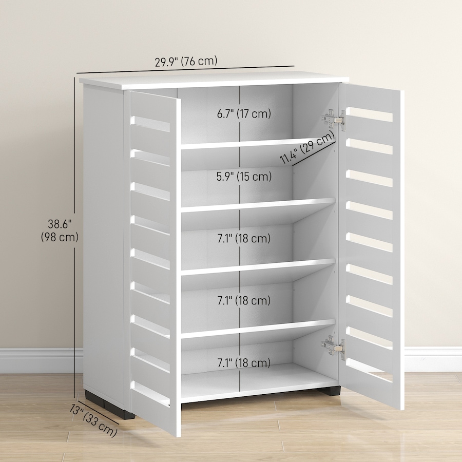 Image 988471_ALTMORE19.jpg, Product 988-471 / Price $159.99 - $172.99, HOMCOM Shoe Storage Cabinet with Slatted Doors for 15 Pairs of Shoes from HOMCOM on TSC.ca's Home & Garden department