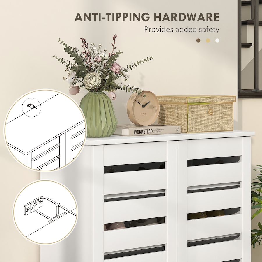 Image 988471_ALTMORE23.jpg, Product 988-471 / Price $159.99 - $172.99, HOMCOM Shoe Storage Cabinet with Slatted Doors for 15 Pairs of Shoes from HOMCOM on TSC.ca's Home & Garden department