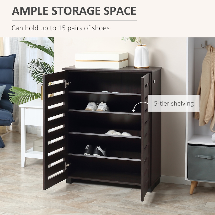 Image 988471_ALTMORE3.jpg, Product 988-471 / Price $159.99 - $172.99, HOMCOM Shoe Storage Cabinet with Slatted Doors for 15 Pairs of Shoes from HOMCOM on TSC.ca's Home & Garden department