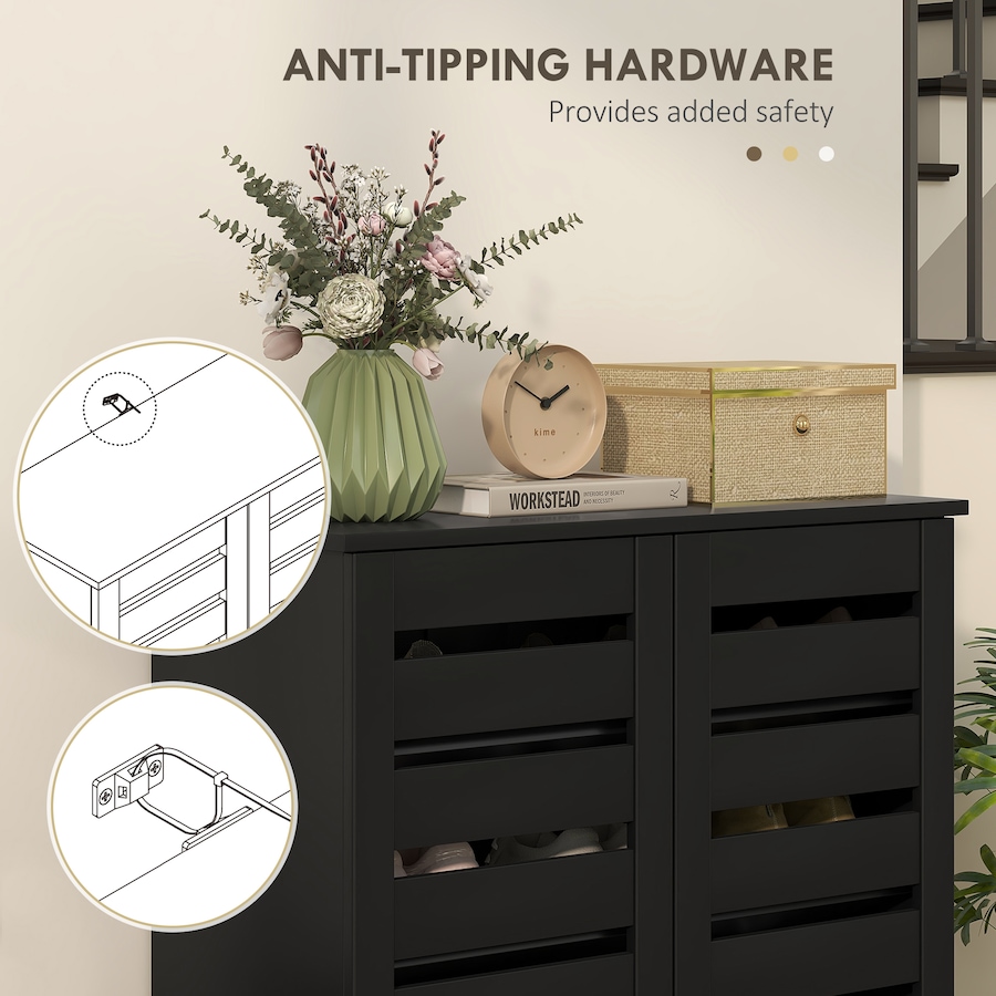 Image 988471_ALTMORE31.jpg, Product 988-471 / Price $159.99 - $172.99, HOMCOM Shoe Storage Cabinet with Slatted Doors for 15 Pairs of Shoes from HOMCOM on TSC.ca's Home & Garden department