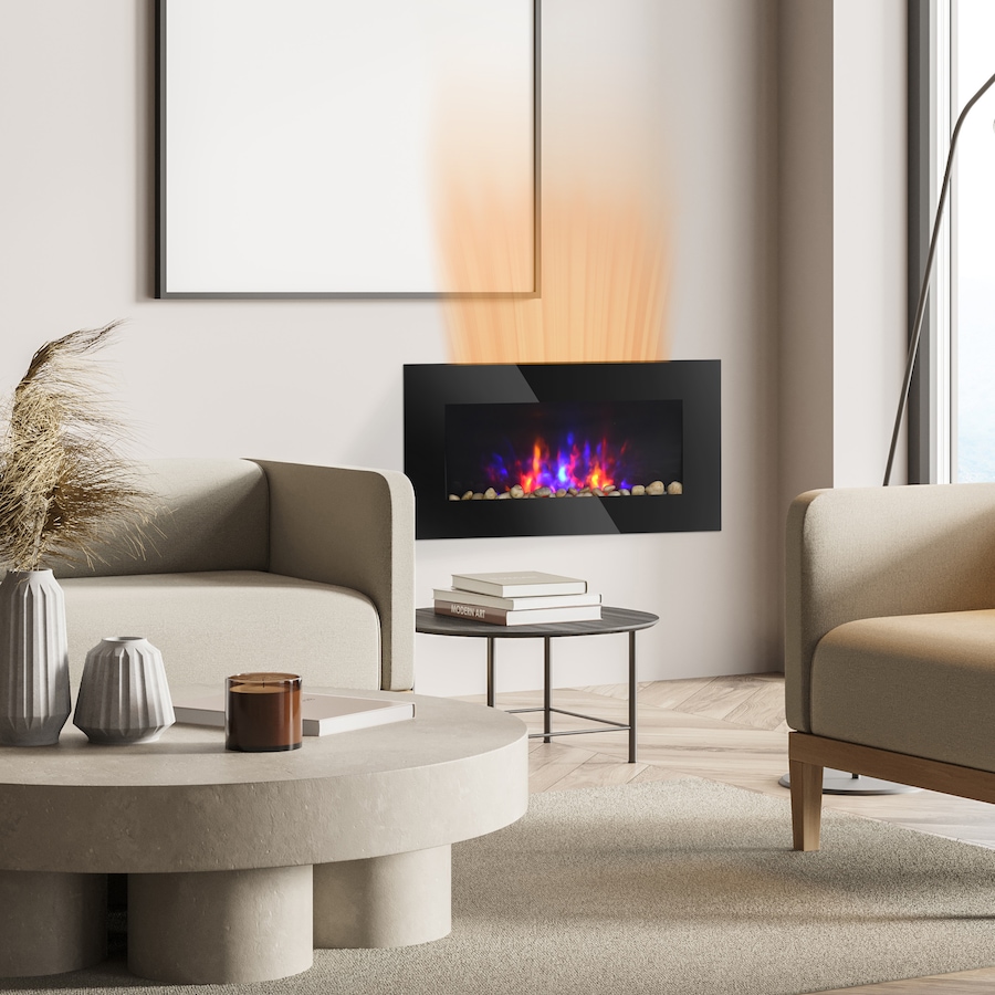 Image 988475_ALTMORE10.jpg, Product 988-475 / Price $169.99 - $199.99, HOMCOM 1500W Electric Fireplace Heater Wall Mounted W/ RC, LED Flame, 7 Color from HOMCOM on TSC.ca's Home & Garden department