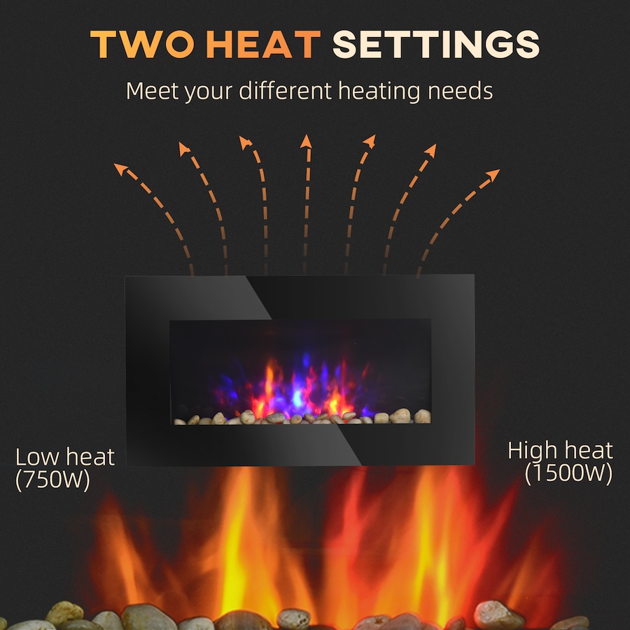 Image 988475_ALTMORE13.jpg, Product 988-475 / Price $169.99 - $199.99, HOMCOM 1500W Electric Fireplace Heater Wall Mounted W/ RC, LED Flame, 7 Color from HOMCOM on TSC.ca's Home & Garden department