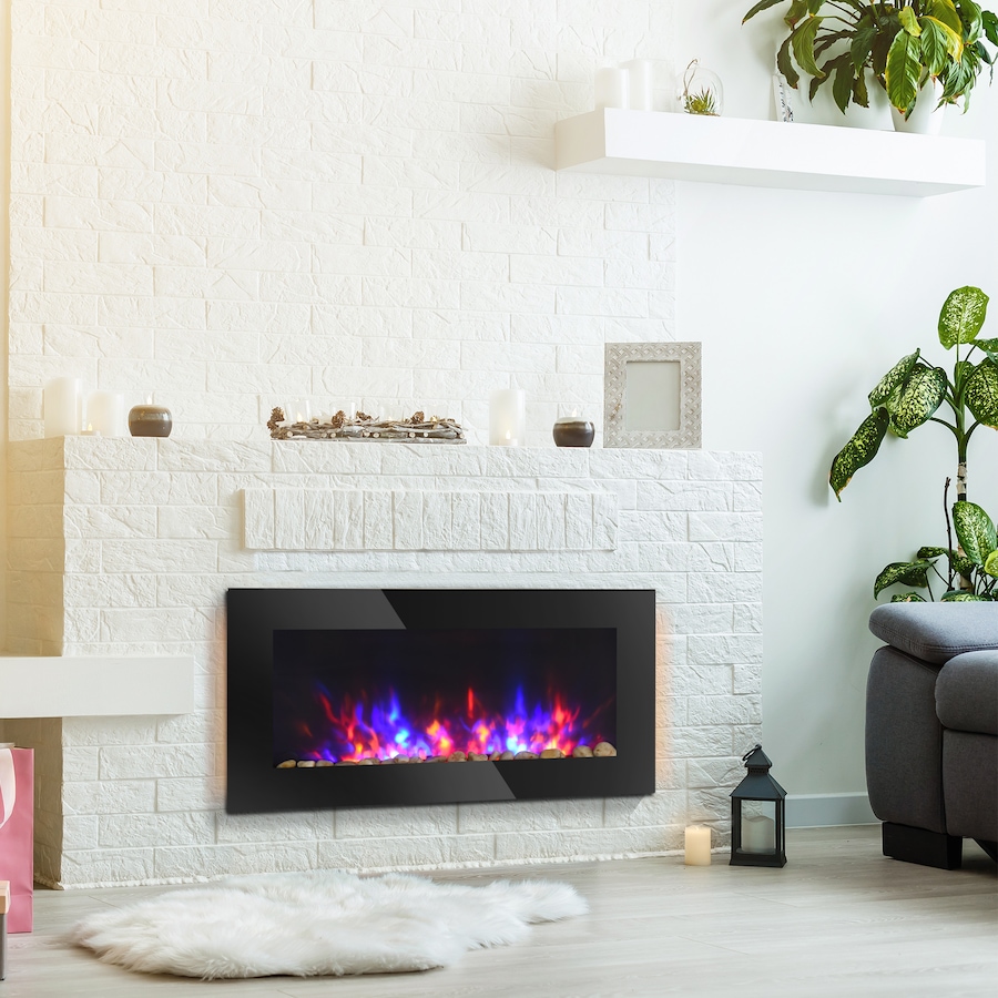 Image 988475_ALTMORE18.jpg, Product 988-475 / Price $169.99 - $199.99, HOMCOM 1500W Electric Fireplace Heater Wall Mounted W/ RC, LED Flame, 7 Color from HOMCOM on TSC.ca's Home & Garden department