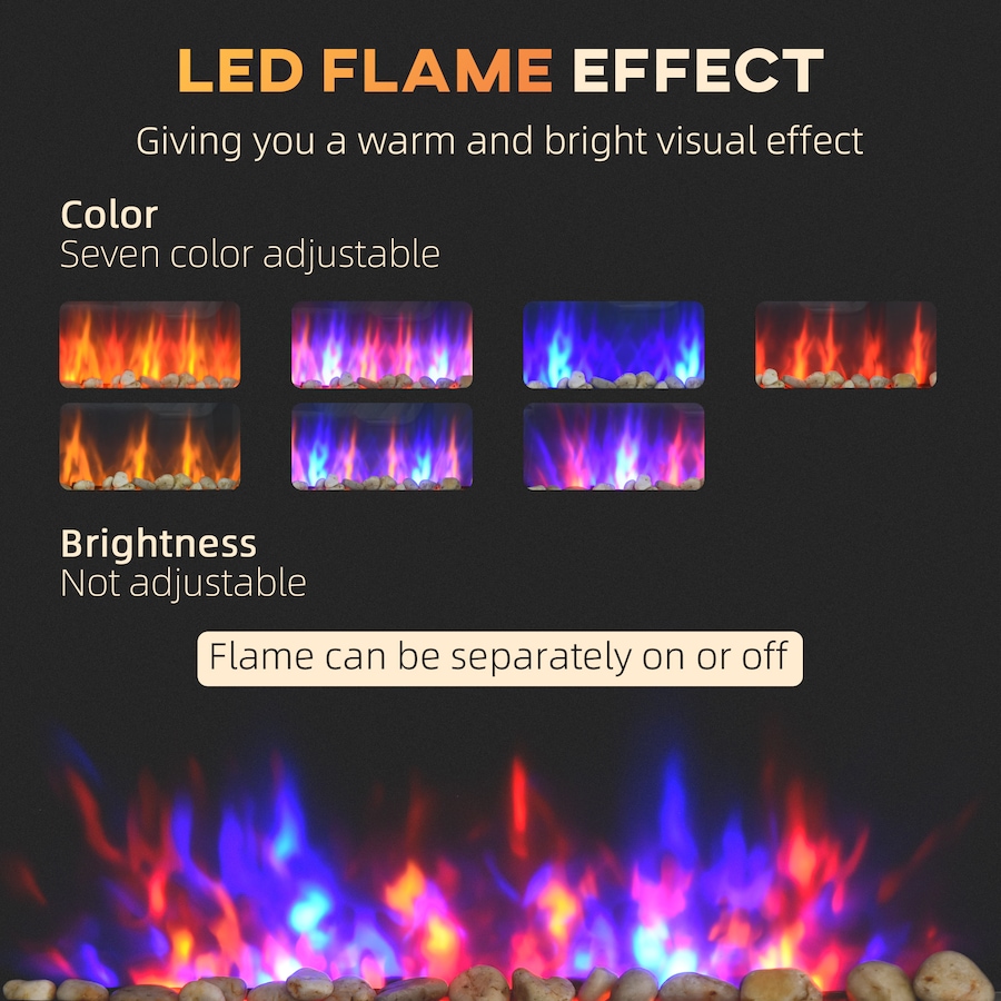 Image 988475_ALTMORE21.jpg, Product 988-475 / Price $169.99 - $199.99, HOMCOM 1500W Electric Fireplace Heater Wall Mounted W/ RC, LED Flame, 7 Color from HOMCOM on TSC.ca's Home & Garden department