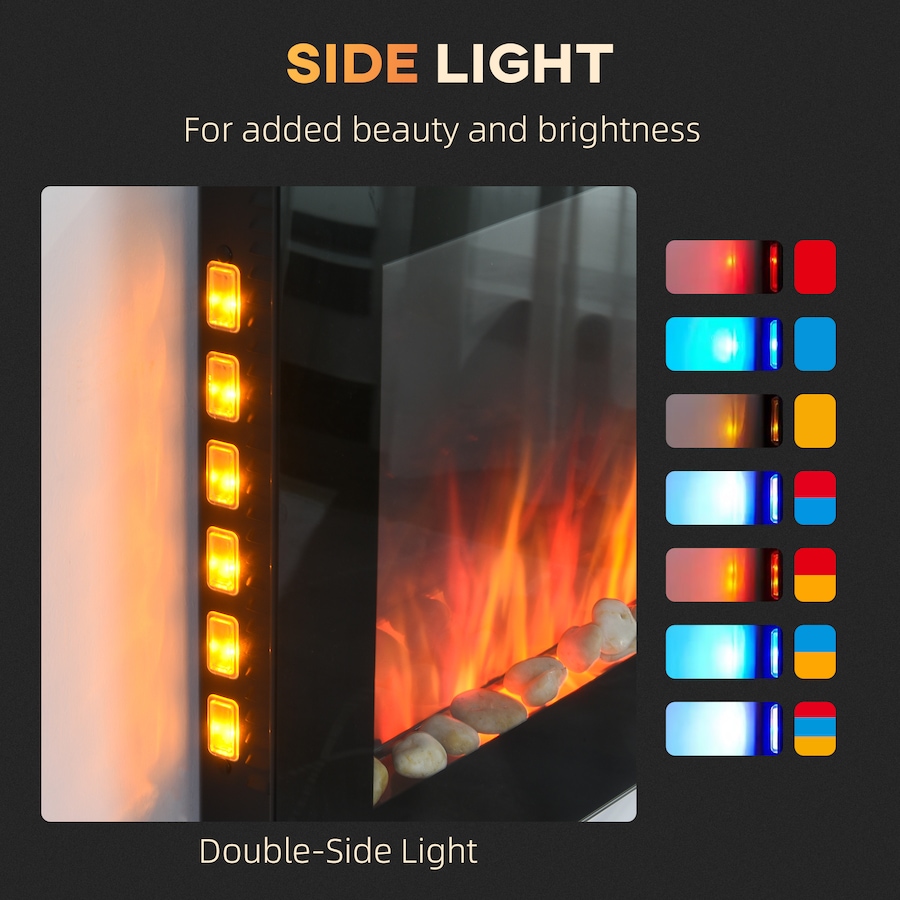 Image 988475_ALTMORE24.jpg, Product 988-475 / Price $169.99 - $199.99, HOMCOM 1500W Electric Fireplace Heater Wall Mounted W/ RC, LED Flame, 7 Color from HOMCOM on TSC.ca's Home & Garden department
