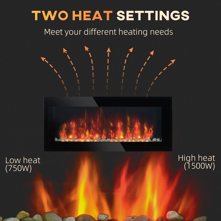 Image 988475_ALTMORE4.jpg, Product 988-475 / Price $169.99 - $199.99, HOMCOM 1500W Electric Fireplace Heater Wall Mounted W/ RC, LED Flame, 7 Color from HOMCOM on TSC.ca's Home & Garden department