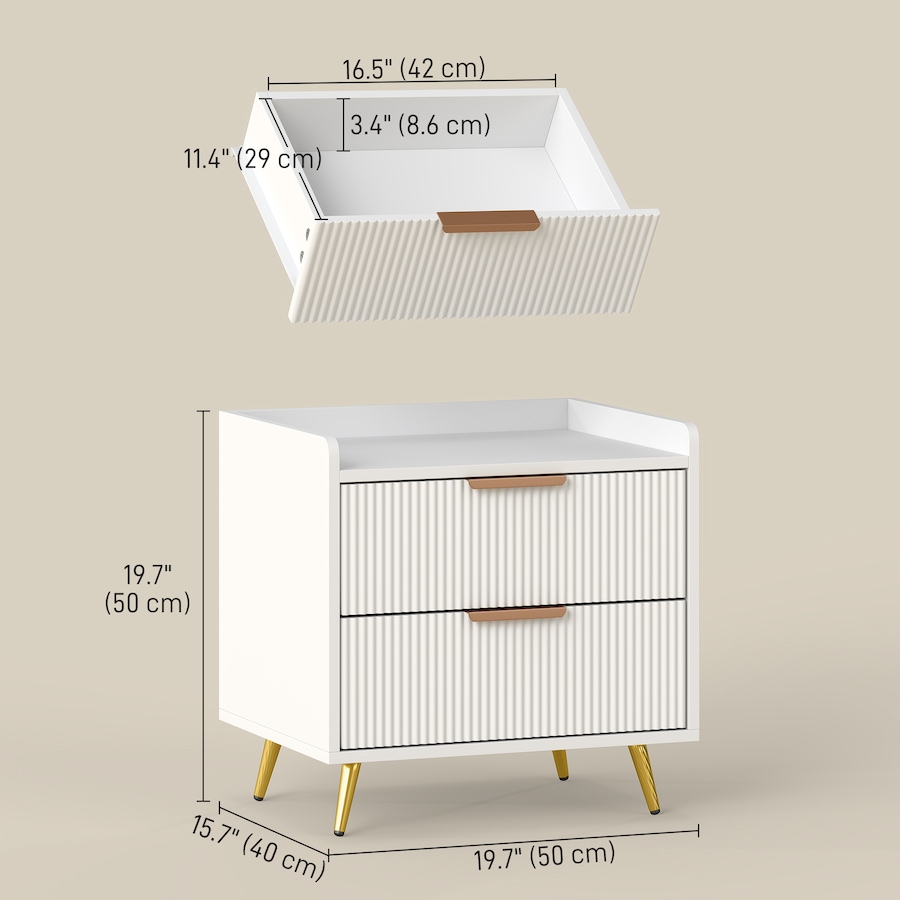 Image 988480_ALTMORE10.jpg, Product 988-480 / Price $96.99 - $105.02, HOMCOM Bedside Table with 2 Drawers for Bedroom from HOMCOM on TSC.ca's Home & Garden department