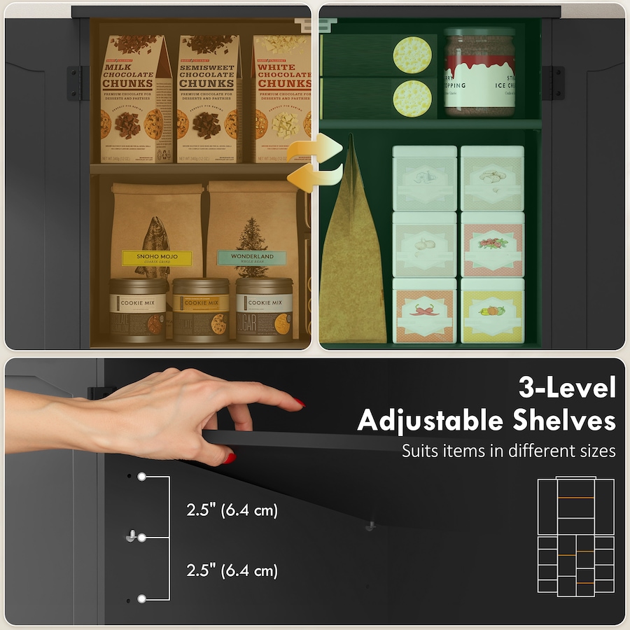 Image 988481_ALTMORE13.jpg, Product 988-481 / Price $203.69 - $204.99, HOMCOM Pantry Cabinet, 64" Storage Cabinet with Adjustable Shelves from HOMCOM on TSC.ca's Home & Garden department