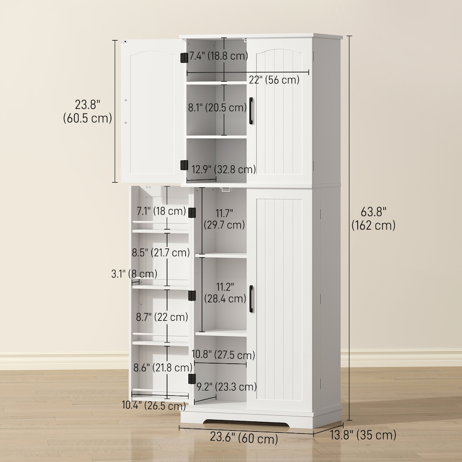 Image 988481_ALTMORE2.jpg, Product 988-481 / Price $203.69 - $204.99, HOMCOM Pantry Cabinet, 64" Storage Cabinet with Adjustable Shelves from HOMCOM on TSC.ca's Home & Garden department