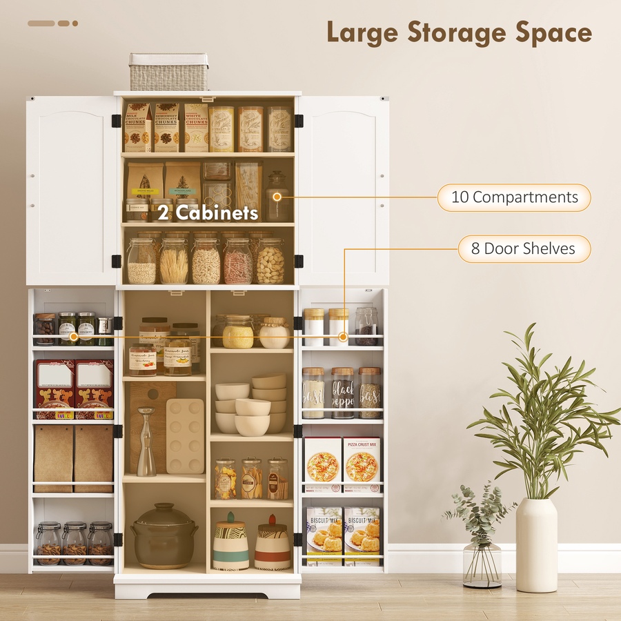 Image 988481_ALTMORE3.jpg, Product 988-481 / Price $203.69 - $204.99, HOMCOM Pantry Cabinet, 64" Storage Cabinet with Adjustable Shelves from HOMCOM on TSC.ca's Home & Garden department
