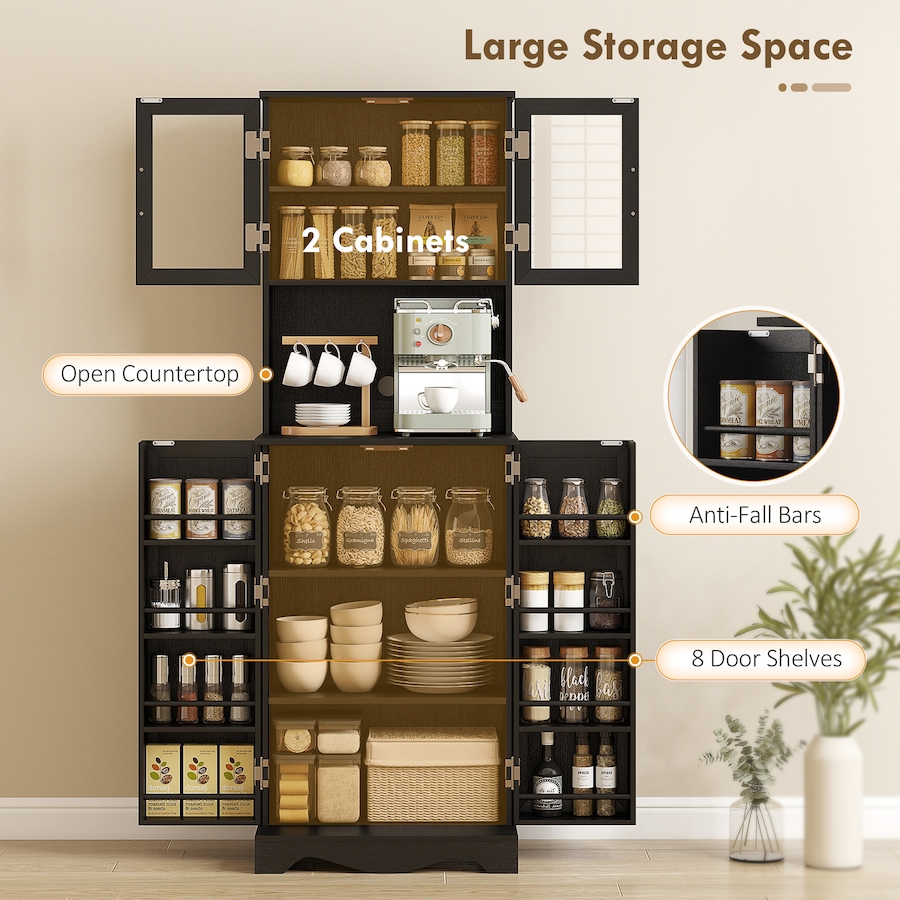 Image 988483_ALTMORE12.jpg, Product 988-483 / Price $214.99 - $229.99, 71" Kitchen Pantry Cabinet, Kitchen Hutch with 8 Door Shelves from HOMCOM on TSC.ca's Home & Garden department