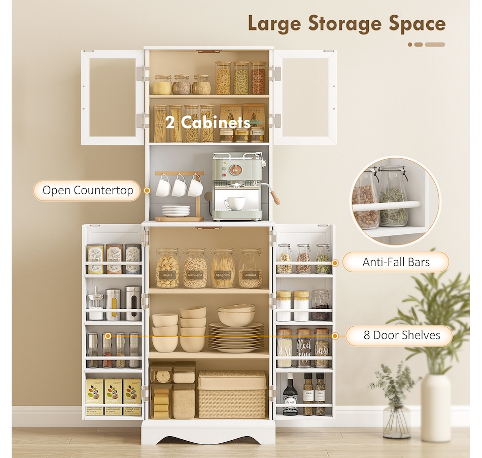 Image 988483_ALTMORE3.jpg, Product 988-483 / Price $229.00 - $239.99, 71" Kitchen Pantry Cabinet, Kitchen Hutch with 8 Door Shelves from HOMCOM on TSC.ca's Home & Garden department