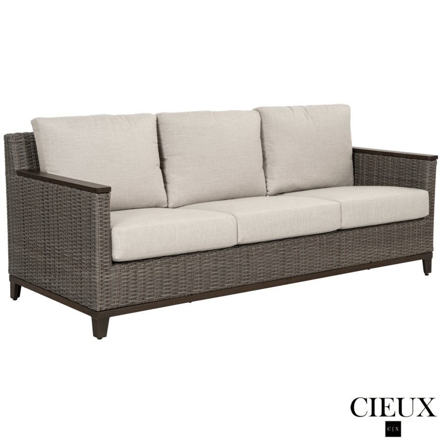 Image 988500_ALTMORE4.png, Product 988-500 / Price $3,569.99, CIEUX Loire Outdoor Patio Aluminum Metal Sofa Conversation Set with Swivel Club Chairs and Sunbrella Cast Silver Cushions from CIEUX on TSC.ca's Home & Garden department