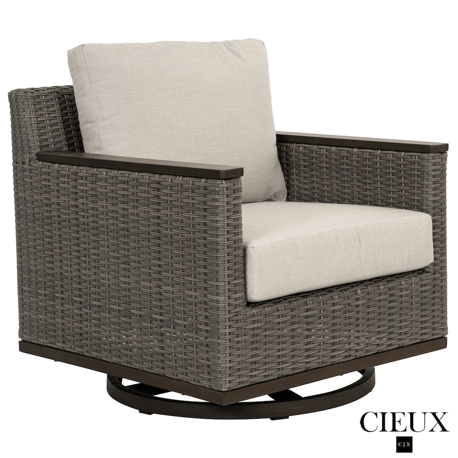 Image 988500_ALTMORE6.png, Product 988-500 / Price $3,569.99, CIEUX Loire Outdoor Patio Aluminum Metal Sofa Conversation Set with Swivel Club Chairs and Sunbrella Cast Silver Cushions from CIEUX on TSC.ca's Home & Garden department