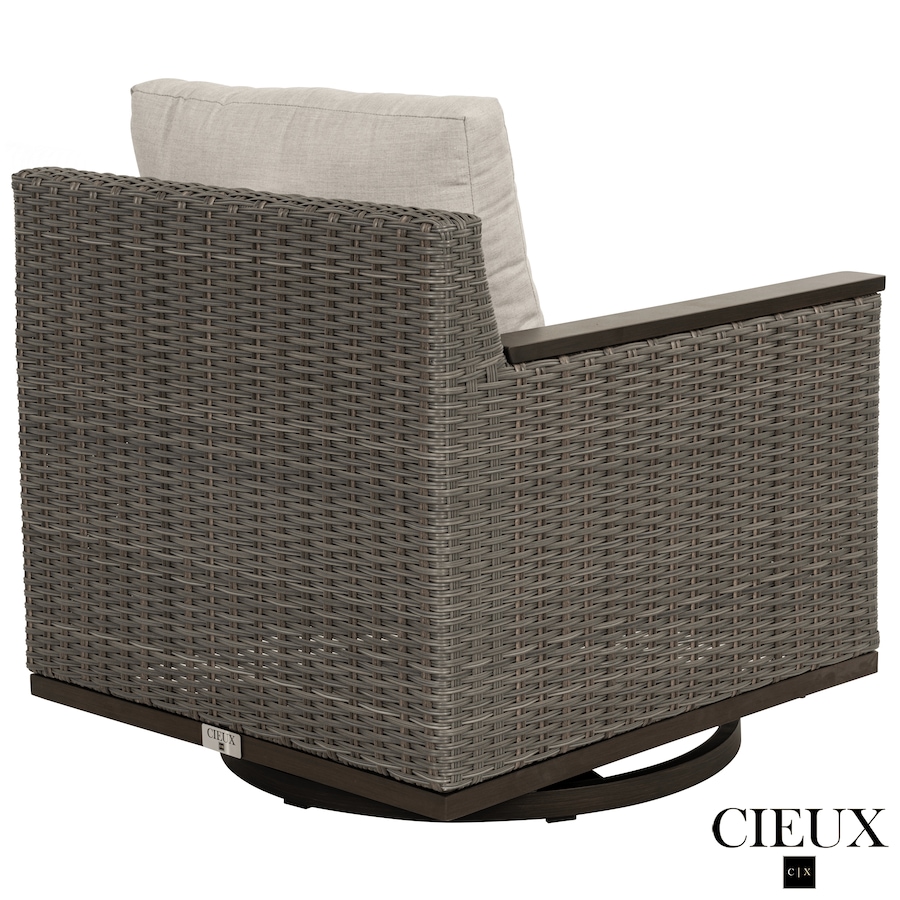 Image 988500_ALTMORE7.png, Product 988-500 / Price $3,569.99, CIEUX Loire Outdoor Patio Aluminum Metal Sofa Conversation Set with Swivel Club Chairs and Sunbrella Cast Silver Cushions from CIEUX on TSC.ca's Home & Garden department